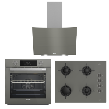 Arçelik New Gri Cam ( AFC 340 G - OCD T 651 EG - P 14 YEG ) Ankastre Set