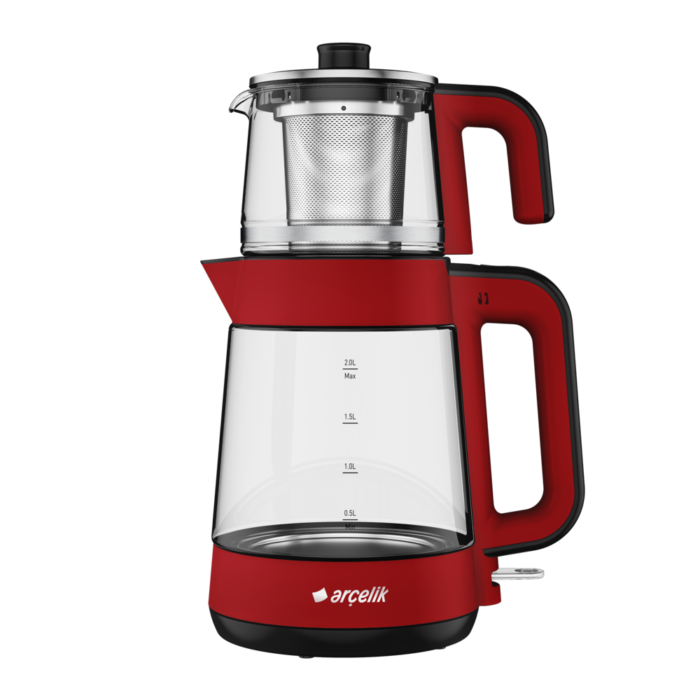 Arçelik CM 6964 K Resital Kırmızı 1900 W Cam Demlikli Çay Makinesi