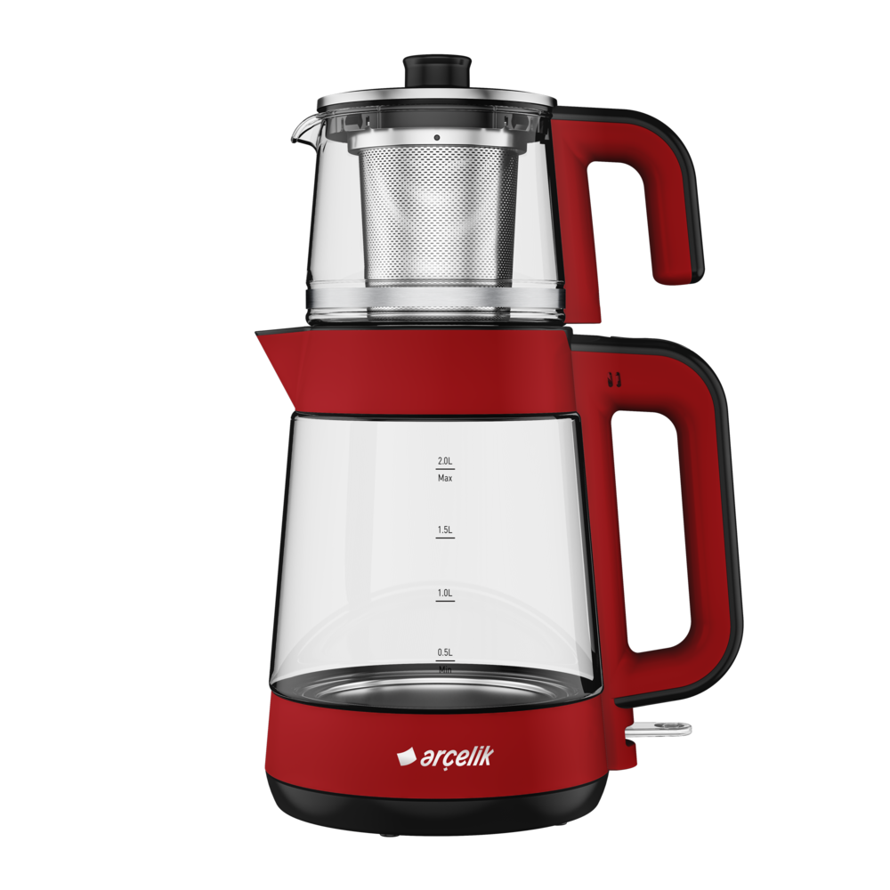 Arçelik CM 6964 K Resital Kırmızı 1900 W Cam Demlikli Çay Makinesi