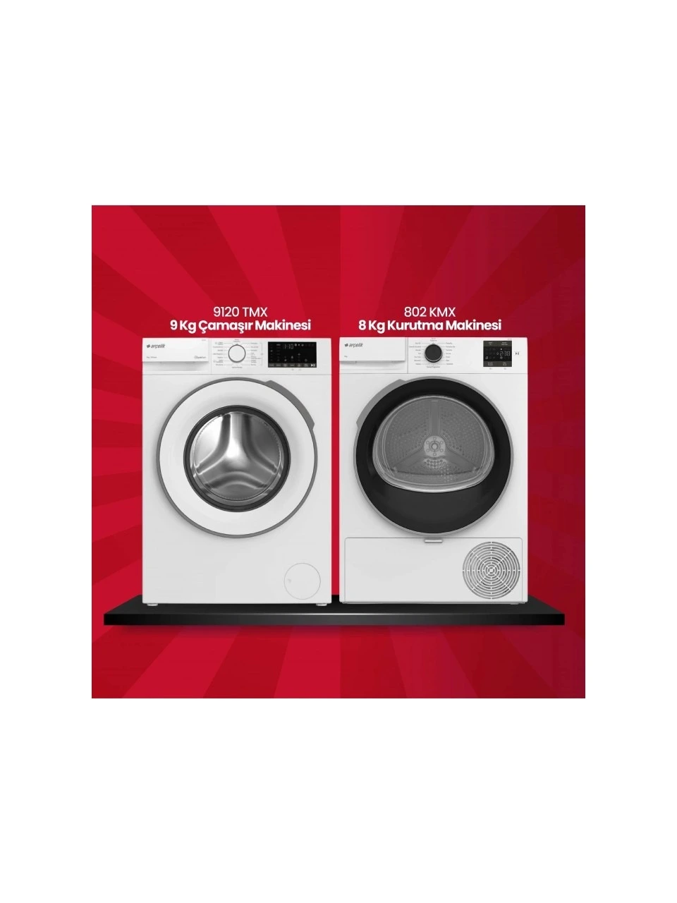 Arçelik 9120 Tmx - 802 Kmx (9kg Çamaşır & 8 kg Kurutma)