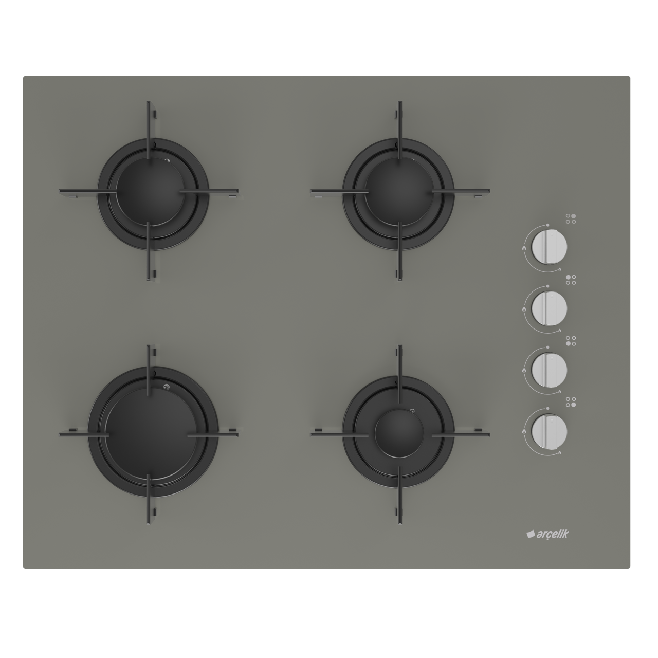Arçelik OCD T 651 EG Grion Gri Cam Ankastre Ocak